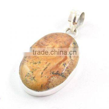 Picture Jasper Pendant 925 Silver Jewelry Fashion Pendant Wholesale Natural Gemstone Pendant photo-3
