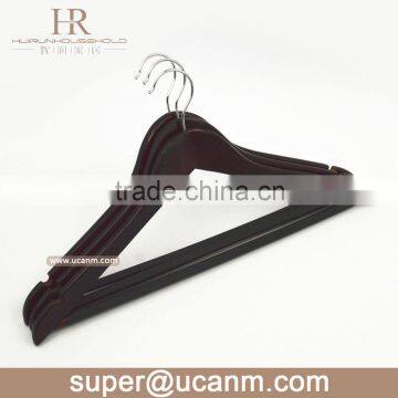 HRW-3013M Walnut Wood Suit Hanger With Plastic Tube Wood Bar photo-2