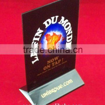 Acrylic table tent for hotel/restaurant