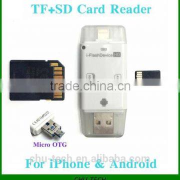 3-in-1 i-FlashDrive HD USB HC TF Card Reader