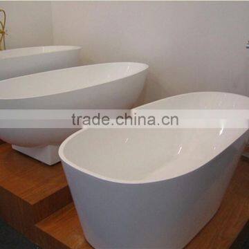 Modern solid surface freestanding round Bathtub,artificial marble freestanding bath tub