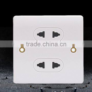 British xiamen factory price wall mount satellite material double 2 pin socket supplier 16A