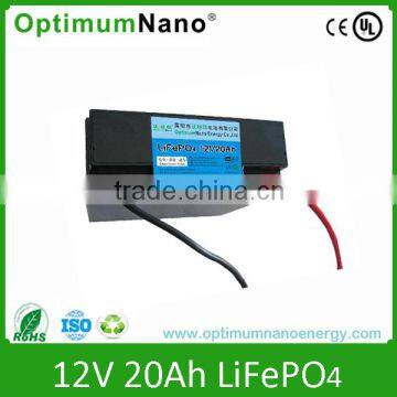 Rechargeable 12v 20ah li ion battery for integrated lights