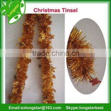 Gold Plastic Tinsel For Garland Decoration