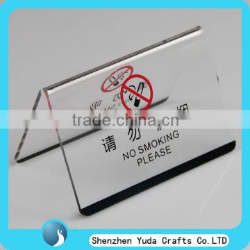 acrylic UV printing service, clear acrylic table tent with priting