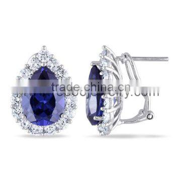 stylish sterling silver teardrop earrings classic blue stone silver earrings