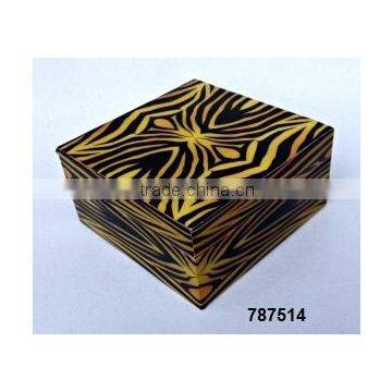 Wooden Jewelry Box Painted Zebra Prints