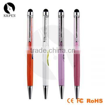 KKPEN High quality slim dotted metal ball pen with crystal