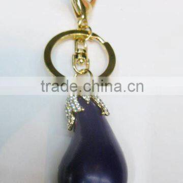 fashion alloy egg-plants keychain