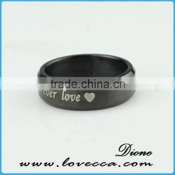 New stainless steel wholesale fashion men black ring