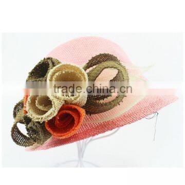 Lady Colorful Flowers Paper Straw Hat New Fashion Sun Beach Hat