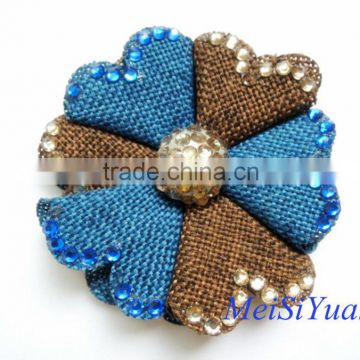 Lien shoe flower with rhinestone for shoe accessories