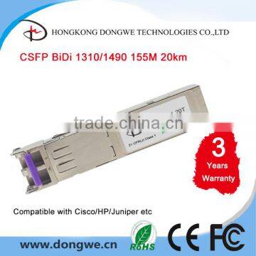 GLC-2BX-D, CSFP Module, 1.25G Compact Bi-Di SFP Transceiver, 20km Reach, 1310nm TX / 1490nm RX