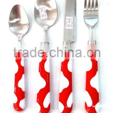 Hot sale plastic handle stainless steel cutlery set