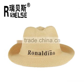 cheap fedora hand paper straw hat with logo