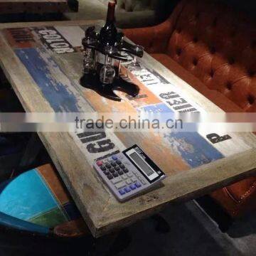 Vintage industrial wooden dining table for sale