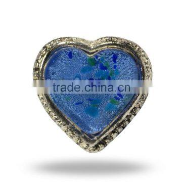 Metal & Glass Heart Knob (Dark Blue)