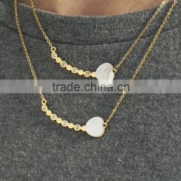 High quality pearl design double layered pearl necklace