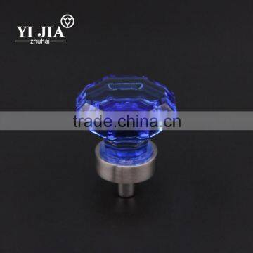 Yijia crystal furniture hardware brush nickel crystal cabinet handle