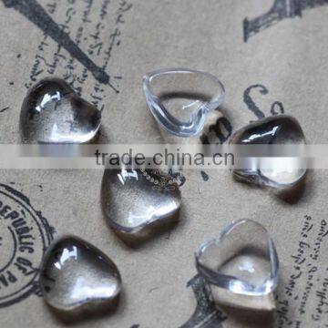 10MM transparent heart shape glass cabochon,pendant setting cabochon4130003