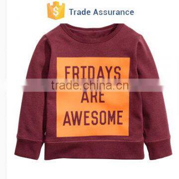 China kids clothes Manufacturer 2015 Autumn fashion hoody clothes kids with printing