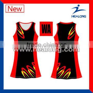 2014 new design top quality sublimation netball unforms for sale