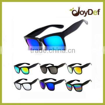 black lot frame unisex sunglasses with multi color mirror lens sunglasses cheap promot sunglasses