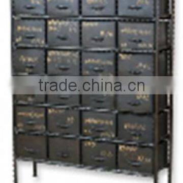 wrought iron home furniture, vintage 24 drawers storage cabinet, industrial metal cabinet