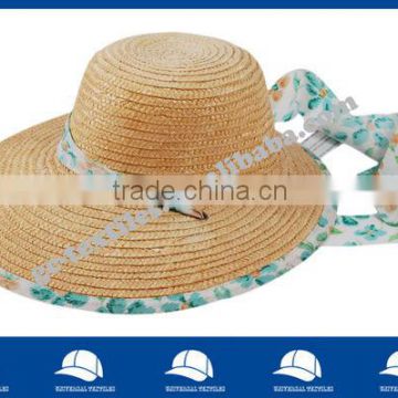 fashion straw hat with flower silk