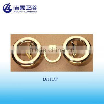 Gold color basin overflow hole cover