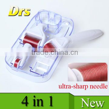 2015 latest high quality professional medical 4 in 1 derma roller set for hair loss treatment