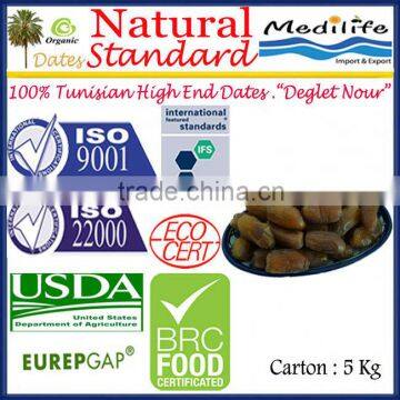 100%Tunisian Dates "Deglet Noor" Category,Organic Standard unbranched dates Healthy Fruit Products,Natural Sweet Dates 5 Kg