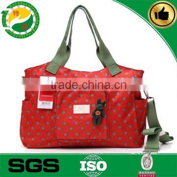 polyester dots big tote mami bag