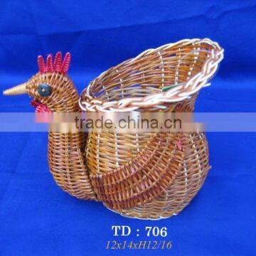 High quality handweaved brown PP rattan food /storage plastic/ fruit basket