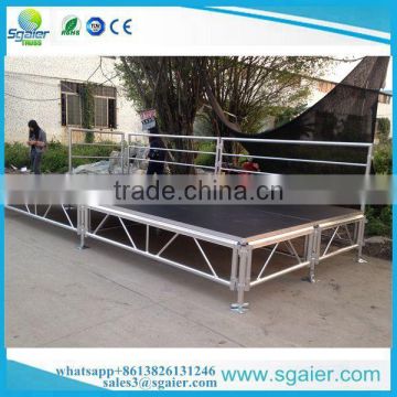 2017 more safety aluminum portable collapsible stage with guardrail