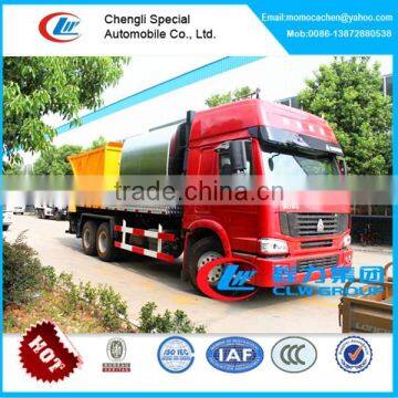 8cbm Bitument Asphalt Tank and 12cbm Gravel Bucket Synchronous Chip Sealer,asphalt Mixer Truck photo-3