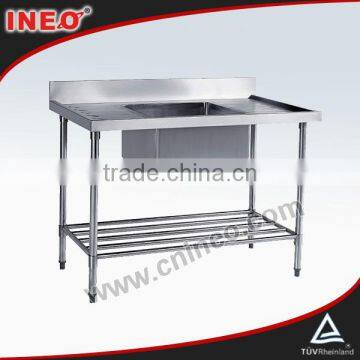 Hotel Kitchen Freestanding Kitchen Stainless Steel 1 Bowl Single Sink(INEO are professional on commercial kitchen project)