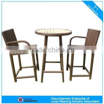 2015 new style rattan bar table and stools furniture (CF783-2)