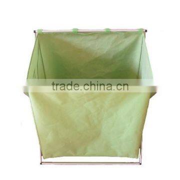 Household Rolling Triple Sorter Laundry Hamper With Black Polyester Bags, Satin Silver Frame photo-2