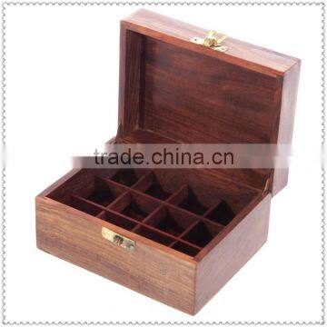 High Quality New Style Customized Logo Antique Color Wooden Essential Oil Box Wholesale photo-3