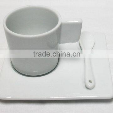 Lifestyle Promotional Porcelain Espresso Coffee Cup and Saucer Set With Spoon photo-4