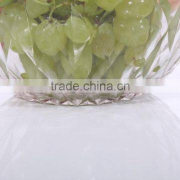 Set 5 Engraving Large Clear Decorative Glass Salad Bowls