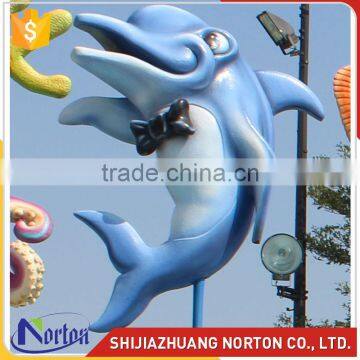 Blue life size resin dolphin sculpture for sale NTRS-126LI