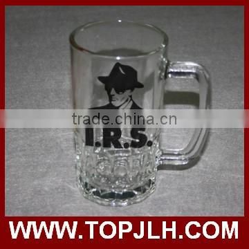 Topjlh high quality sublimation glass beer mug with handle