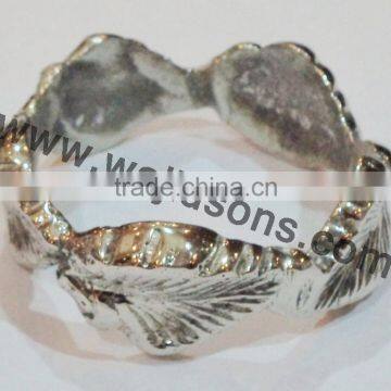 Antique Copper Look Exotic Handmade Brass Palm Leaf Bulk Napkin Ring - Cheap Napking Rings Custom Napkin Ring photo-5