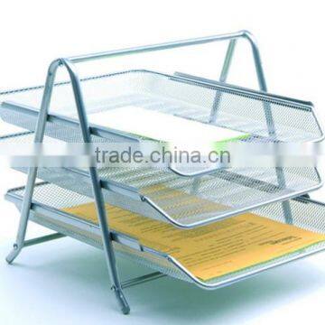 Smoked Pull Silver 3 Layers Metal Mesh Spray Paint A4 Clear File Holder Document Holder photo-2