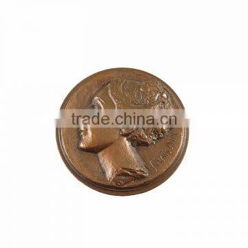 Custom Antique Famous Lady Head Commemorative Medallion photo-2