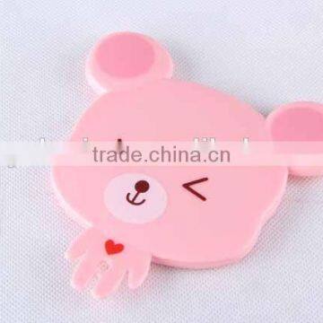 Cartoon Bear Shaped Printed Plastic Sliding Cover Mirror photo-4