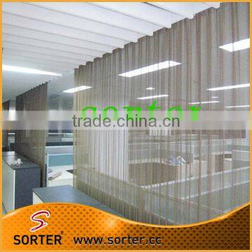 High quality silver aluminum mesh used office room partition mesh curtain