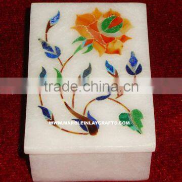 Luxurious Decorative Marble Inlay Jewellery Box